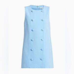 Veronica Beard Light Blue Button-Front Mini Dress